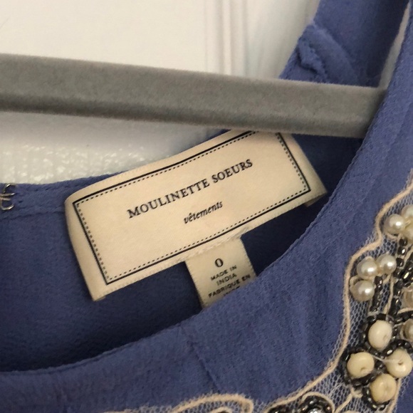 Anthropologie Periwinkle Beaded Tank Top - Picture 4 of 5